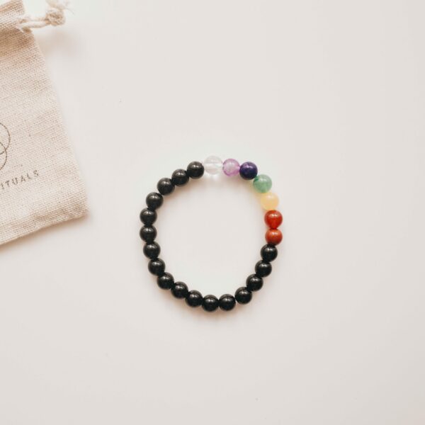 Pulsera 7 Chakras + Obsidiana